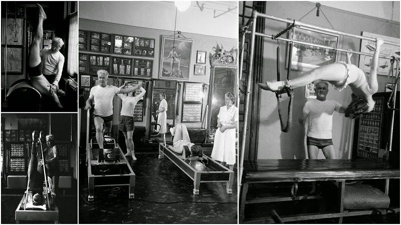 Joseph Pilates teaching on the apparatus